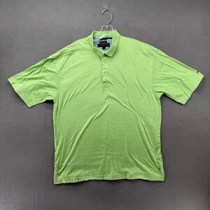 Tommy Hilfiger Golf Polo Shirt Mens XL Lime Green Grid Short Sleeve 100% Cotton